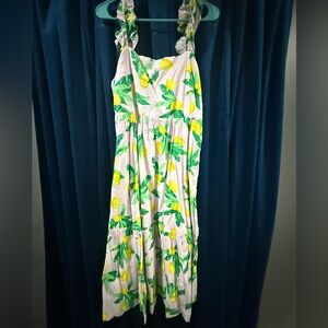 Lemon Print Maxi Dress